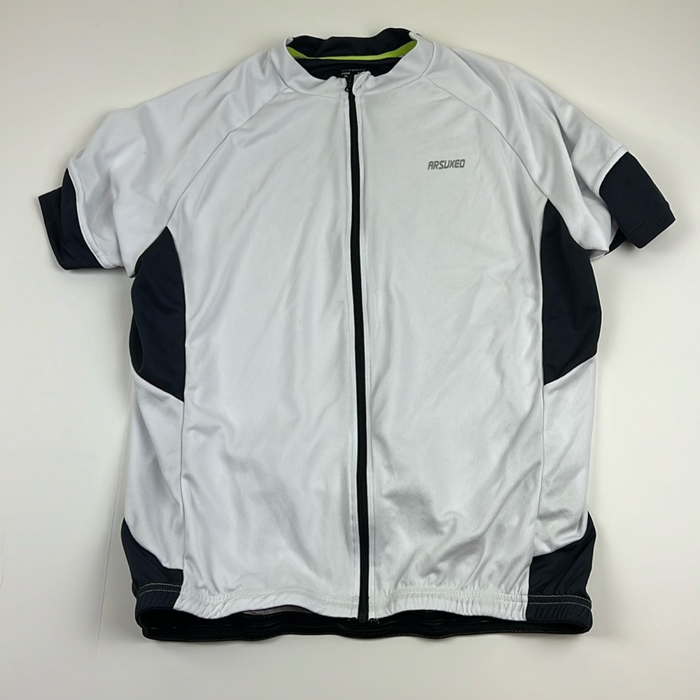 NWOT MENS Arsuxeo White Cycling Shirt Size XL